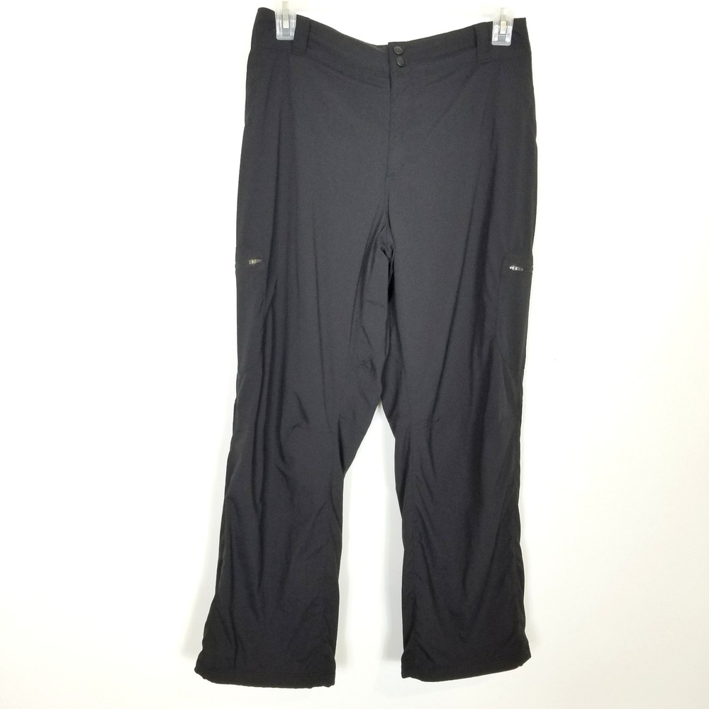 LL Bean Comfort Trail Nylon Hiking Pants‎ Fleece Lined Women Sz 20 Black Pull On